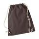 image 1 of Westford Mill Cotton Gymsac Bag - 12 Litres - Chocolate - One Size Brown | One Size