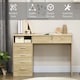 image 6 of HOMCOM Computer Desk, Home Office Desk with Lockable Drawer, Storage Shelf for Study Bedroom, 110 x 50 x 76 cm, Oak