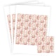image 1 of Floral Baby Pink Stripes Square Stickers 95mm - Sheet of 4