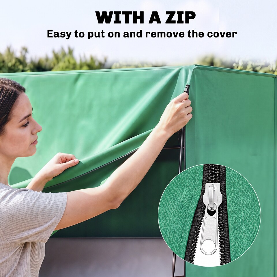 image 1 of Outsunny 3 Seater Garden Swing Cover, Windproof and Anti-UV, Green