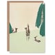 image 1 of Kamisaka Sekka Art Card Deer Forest Vintage Japanese