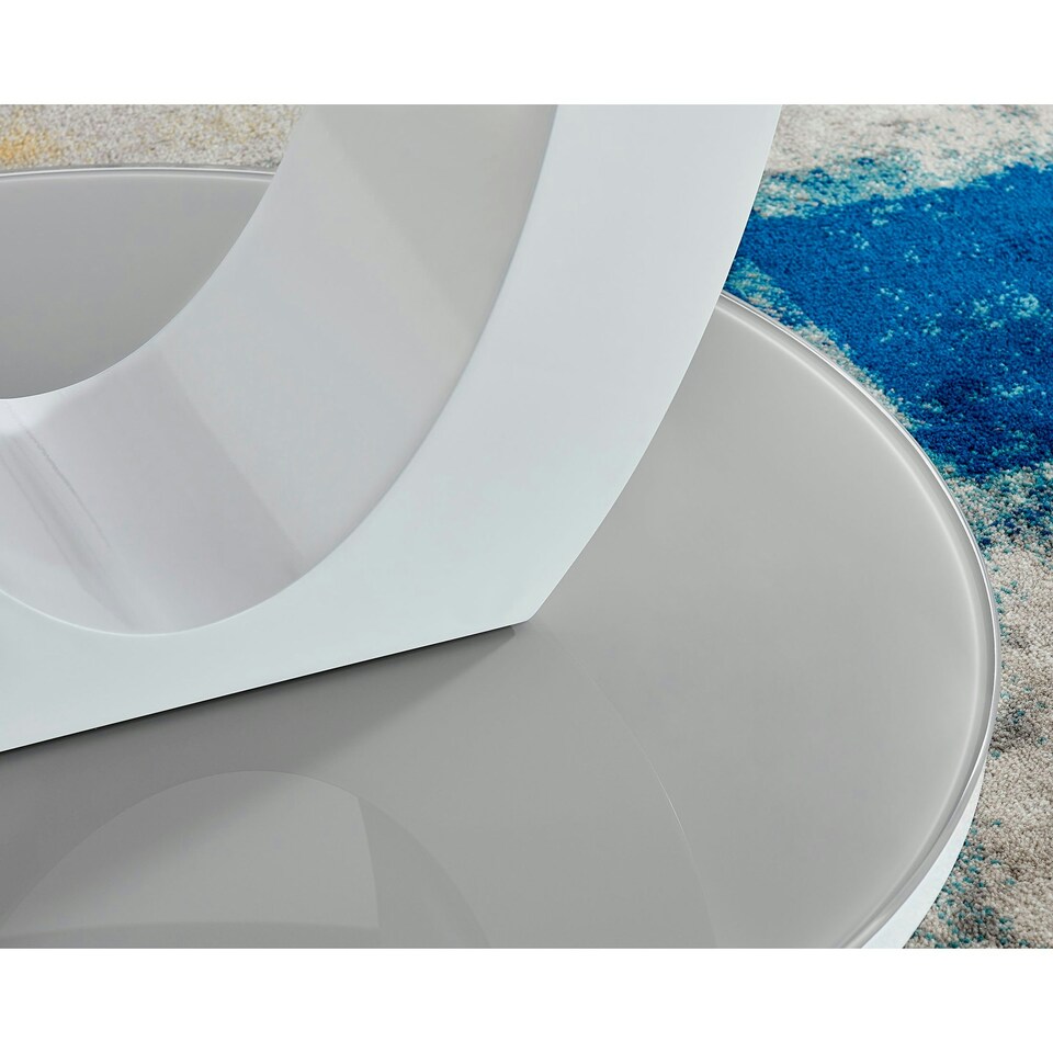 image 1 of Furniturebox Giovani Grey White High Gloss And Glass 100cm Round Dining Table