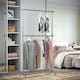 image 2 of HOMCOM Garment Rail Adjustable Portable Clothes Hanging Stand Rack Wheels