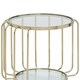 image 2 of Interiors by Premier Modern Gold Side Table, Contemporary Gold Side Table with Glass Top, Luxury Side Table for Living Room Gold
