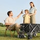 image 9 of Outsunny Outdoor Pull Along Garden Trolley on Wheels Folding Beach Cart Black