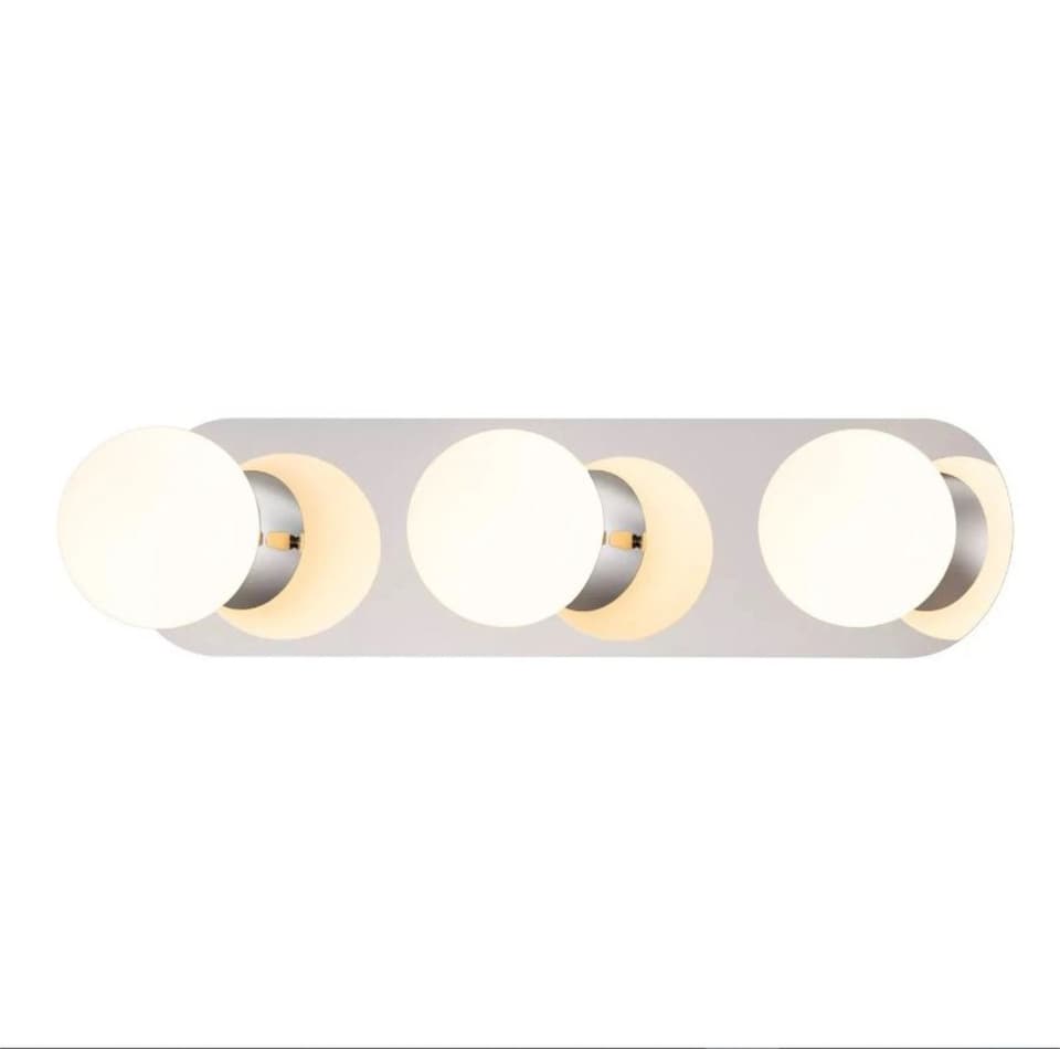 image 1 of Iris - Chrome with Opal Glass Bathroom LED Wall light