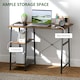 image 3 of HOMCOM 100cm Computer Table with Shelves and Steel Frame, Rustic Brown | Brown | Black | 100W x 60D x 76H cm