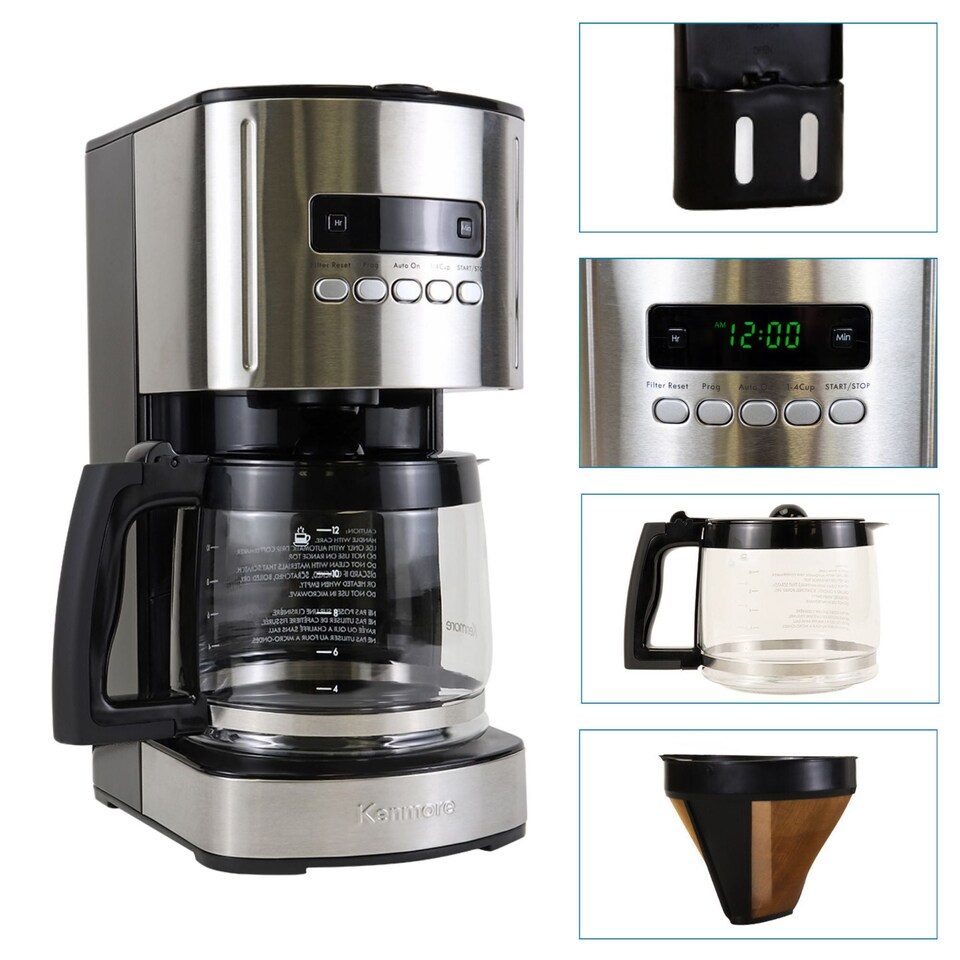 image 1 of Kenmore Aroma Control Programmable 12-cup Coffee Maker, Black/Stainless