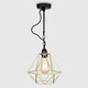 image 3 of ValueLights Huber Satin Black Wall/Ceiling Light Fitting with Gold Metal Cage Shade and 4w LED Bulb In Warm White