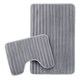 image 1 of Ribbed Bath Mat Set in Charcoal | Grey | Charcoal