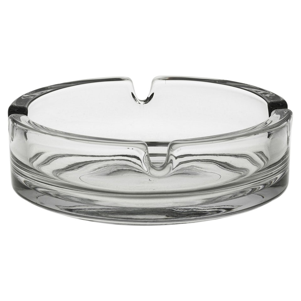 image 1 of Round Glass Classic Ashtray 10.2cm Round for Cigarettes Indoor Outdoor | Clear | Set of 4