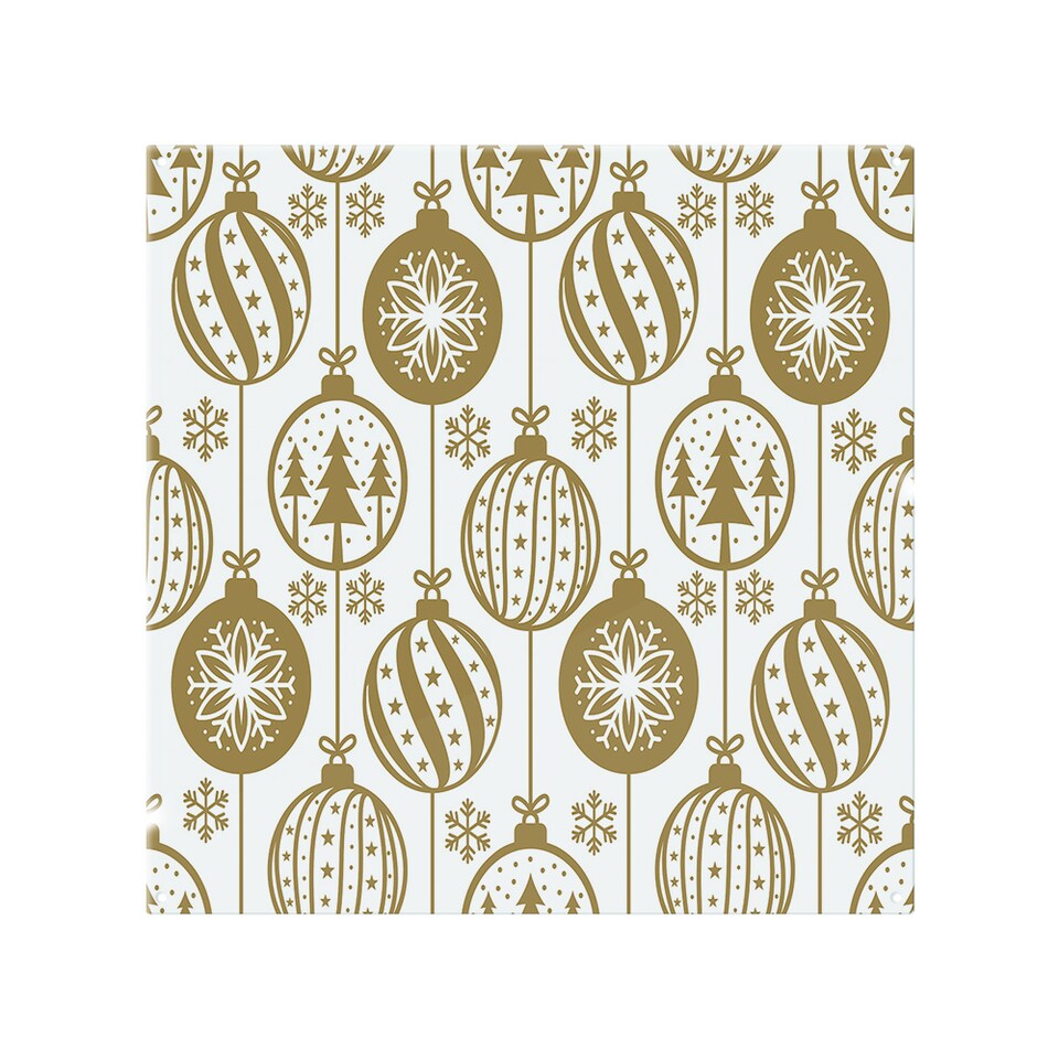 image 1 of Christmas Baubles Dining Splash Back | White