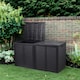 image 3 of XXL 750L Garden Storage Box, Black - 155x66x80 cm, Double Lid, Weatherproof