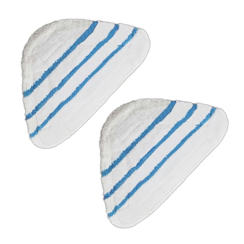 image 1 of SPARES2GO Washable Microfibre Cover Pads for Bush SMB1501 SMB1501UK Steam Cleaner Mop (Pack of 2)