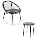 image 5 of Outsunny 3 Piece Garden Furniture Set, Bistro Set withChairs&1 Table