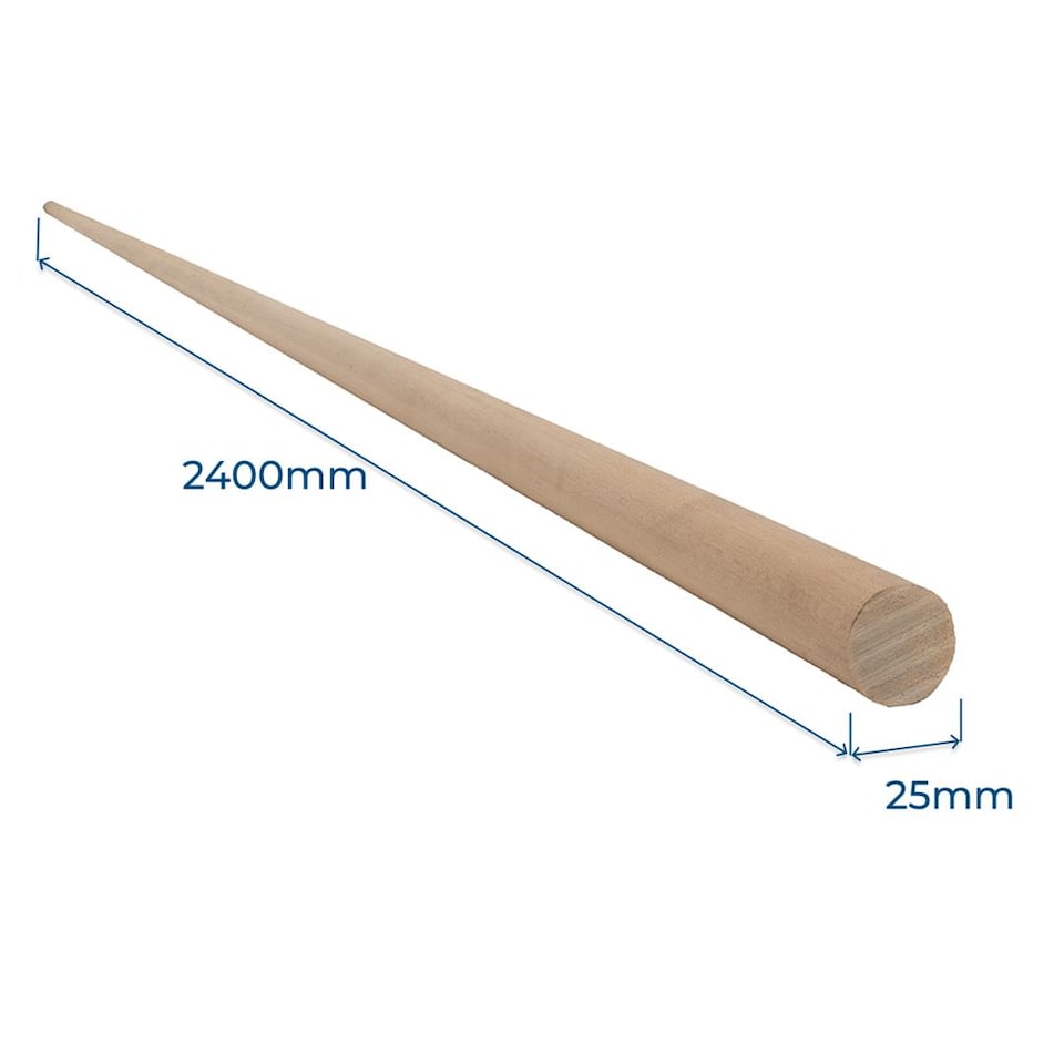 image 1 of Snowdon Timber Hardwood Dowel Moulding, (Dia) 25mm (L) 2400mm - Pack of 20