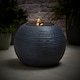image 2 of ValueLights Round Ribbed Solar Power Outdoor Cascading Water Fountain | Grey
