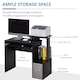 image 3 of HOMCOM Computer Desk with Sliding Keyboard Tray Storage Drawer Shelf Black