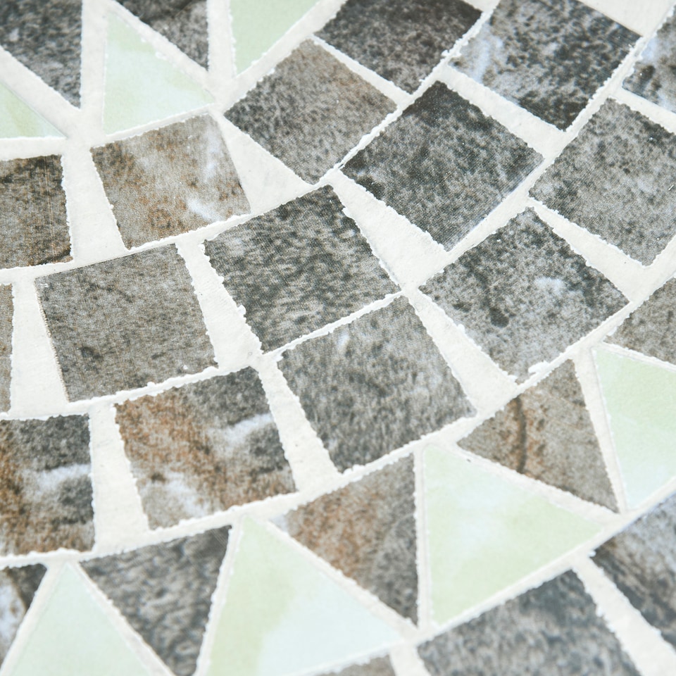 image 1 of Outsunny Mosaic Side Table Bistro Coffee Table for Garden Patio Balcony Grey