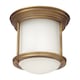 image 1 of Hinkley Hadrian 1 Light Flush Mount Brushed Bronze with Opal Glass IP44