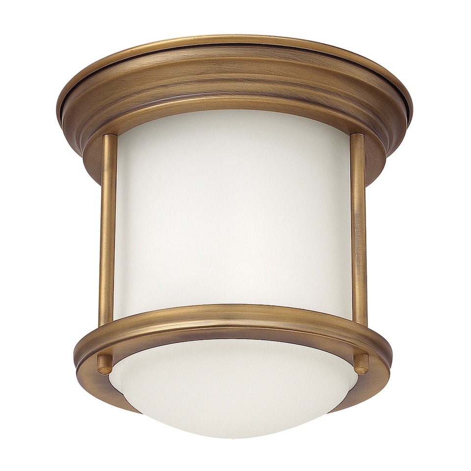 image 1 of Hinkley Hadrian 1 Light Flush Mount Brushed Bronze with Opal Glass IP44