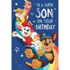 Paw Patrol Son Birthday Card, To A Super Son