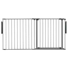 Safetots Premium Multi Panel Room Divider, up to 154cm Wide, Grey, 70cm Tall, Multi Panel Flexible Room Barrier, Room Divider with Door for Baby Grey