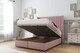 image 2 of Sloomy Marlborough Pink Plush Ottoman Bed With Mattress With 54" Wingback Headboard 5' King