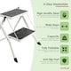 image 8 of Oypla Foldable 2 Step Ladder Stepladder Non Slip Tread Safety Steel Portable Step Stool White