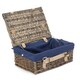 image 5 of 36cm Antique Wash Wicker Picnic Basket with Lining Blue | Blue | One Size