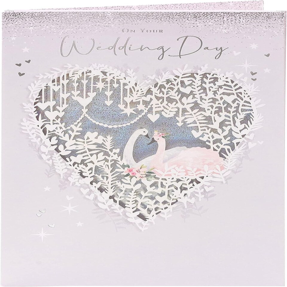image 1 of Swan Design Wedding Congratulations Card