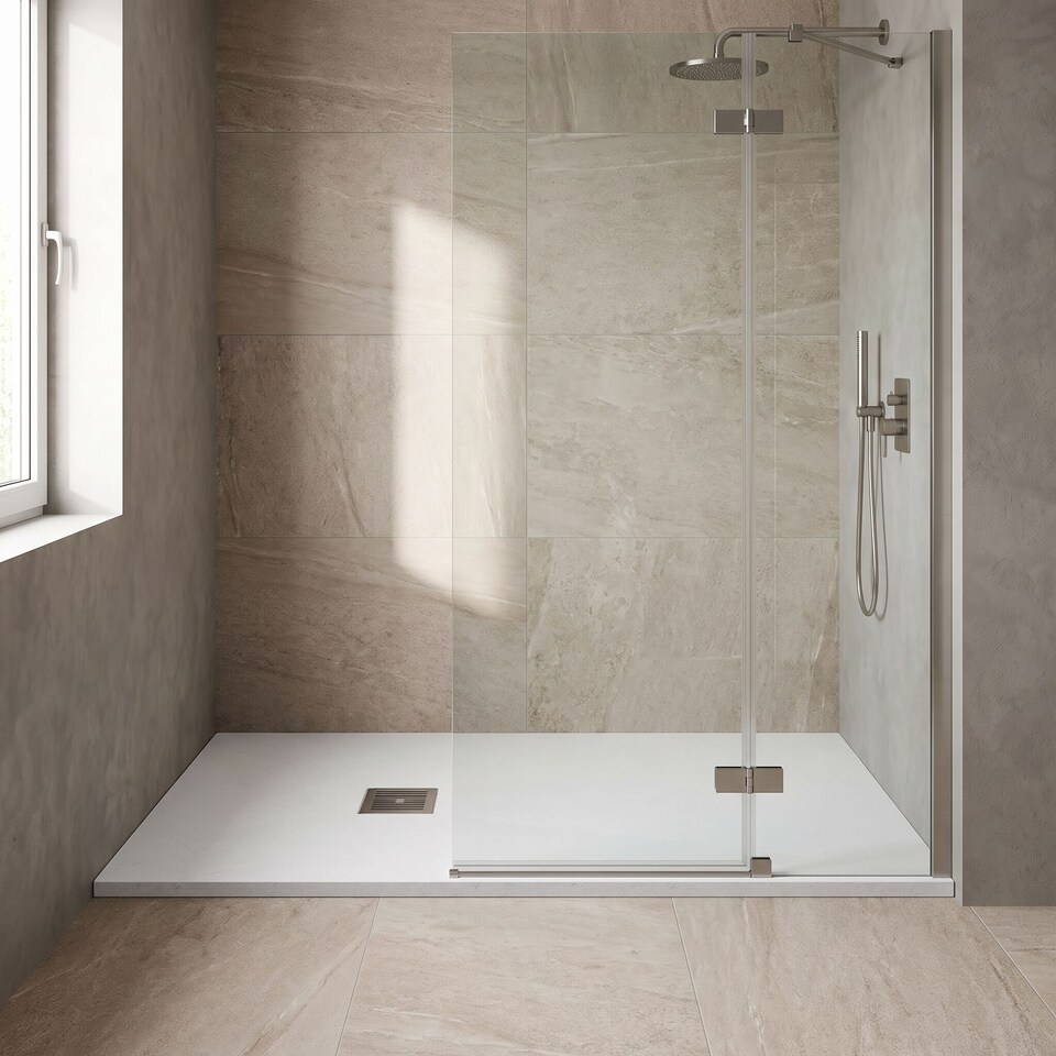 image 1 of Balterley Premium Slimline Rectangular Shower Tray | White | White Slate | 1