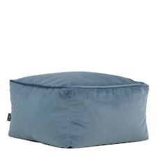 icon Amara Velvet Bean Bag Pouffe Mineral Blue Blue