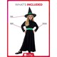 image 6 of Wicked Witch Black and Green Girls Fancy Dress Costume Kids Medium - Age 7-9