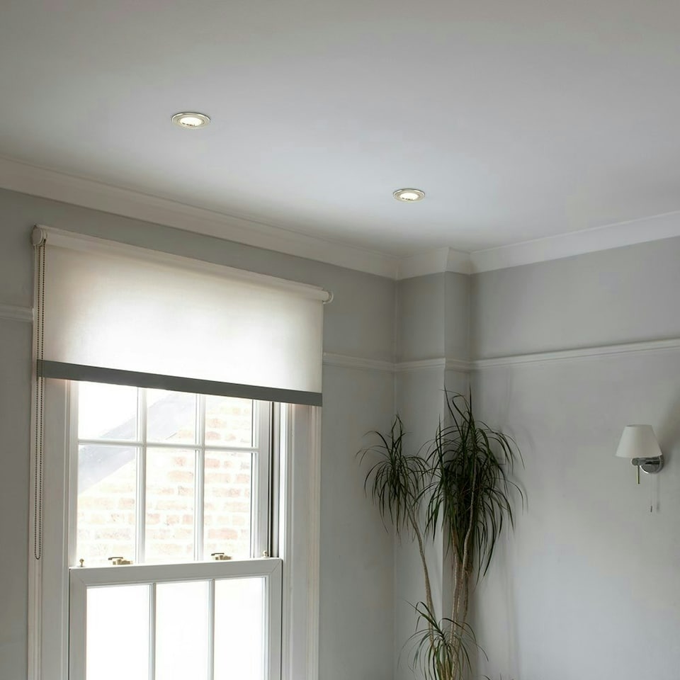 image 1 of ValueLights Downlight Fire Rated 4 Pack Silver Ceiling Downlight Twist and Lock