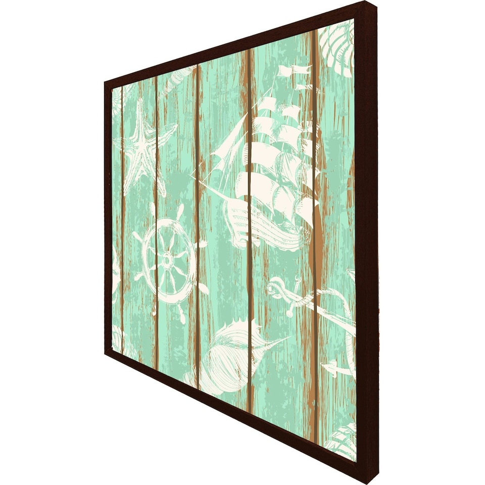 image 1 of Nautical elements oin wood (Picutre Frame) White | XL