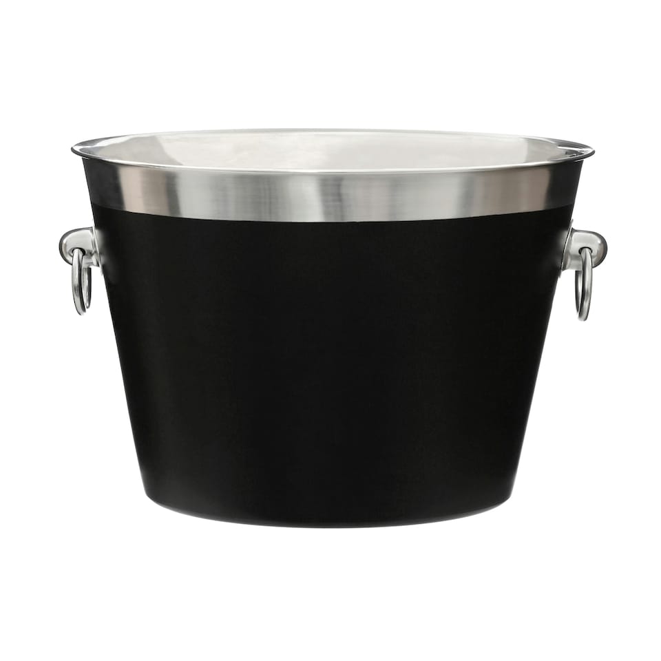 image 1 of Black Enamel Champagne Bucket