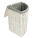 image 4 of Set of 2 Corner White Wash Laundry Hamper with Grey Sage Lining Grey | Grey