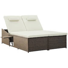 Outsunny 2 Seater Double Rattan Sun Lounger Recliner Day Bed Wicker Weaver Sofa
