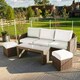 image 4 of Luxury Rattan 5 Seater Sofa Set with Coffee Table and Footstools in Natural