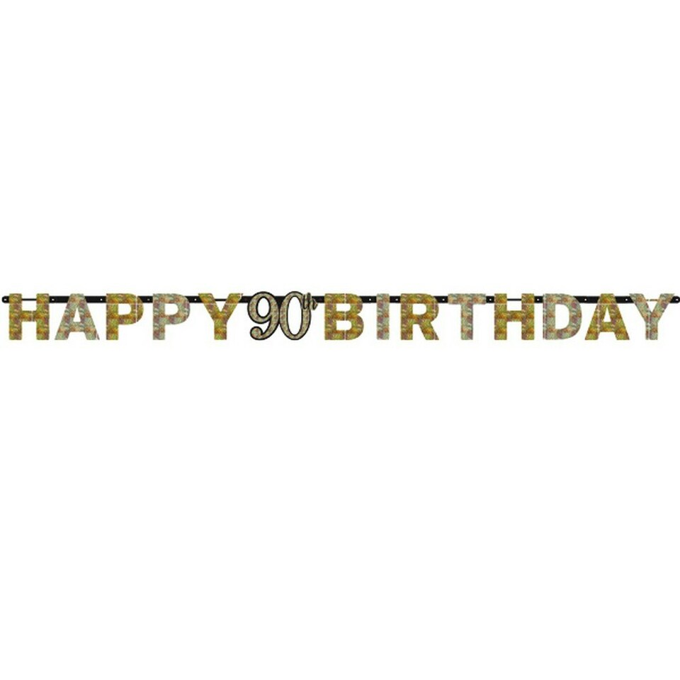 image 1 of Amscan Prism Sparkling Celebration Milestone Birthday Letter Banner - Prism Sparkling - 90