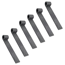 Trailer Truck Tailgate Strap Hinge Self Colour 12.5mm Pin Weld On 150mm 6pc Grey