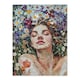 image 3 of Woman Laying Spring Flower Field Mosaic Black Framed Wall Art Print A4