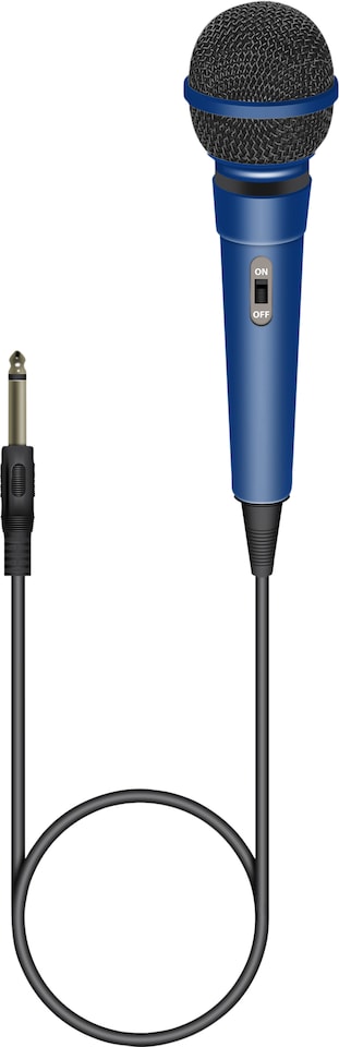 image 1 of Blue Dynamic Plastic Microphone