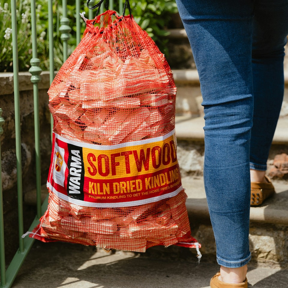 image 1 of Warma Netted Natural Wood Kindling Sticks - 2 x 4kg Nets