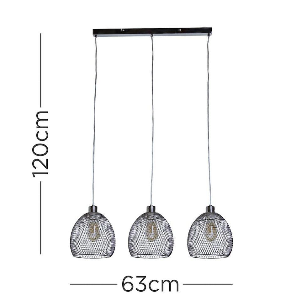 image 1 of ValueLights Novo 3 Way Brushed Chrome Ceiling Light Low Hanging Pendant | Chrome