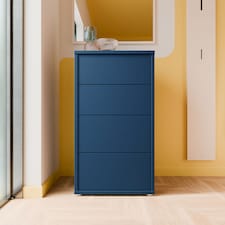 Alice Springs Tall 4 Drawer Chest with Push-to-Open Drawers in Night Blue