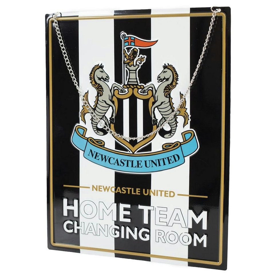 image 1 of Newcastle United FC Home Team Plaque - Black/White/Gold - 25cm x 20cm