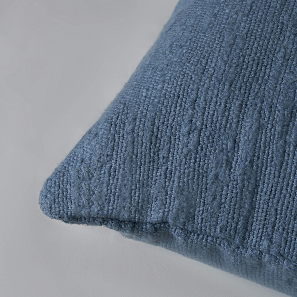 image 1 of BHS Textured Slub Cushion, Blue