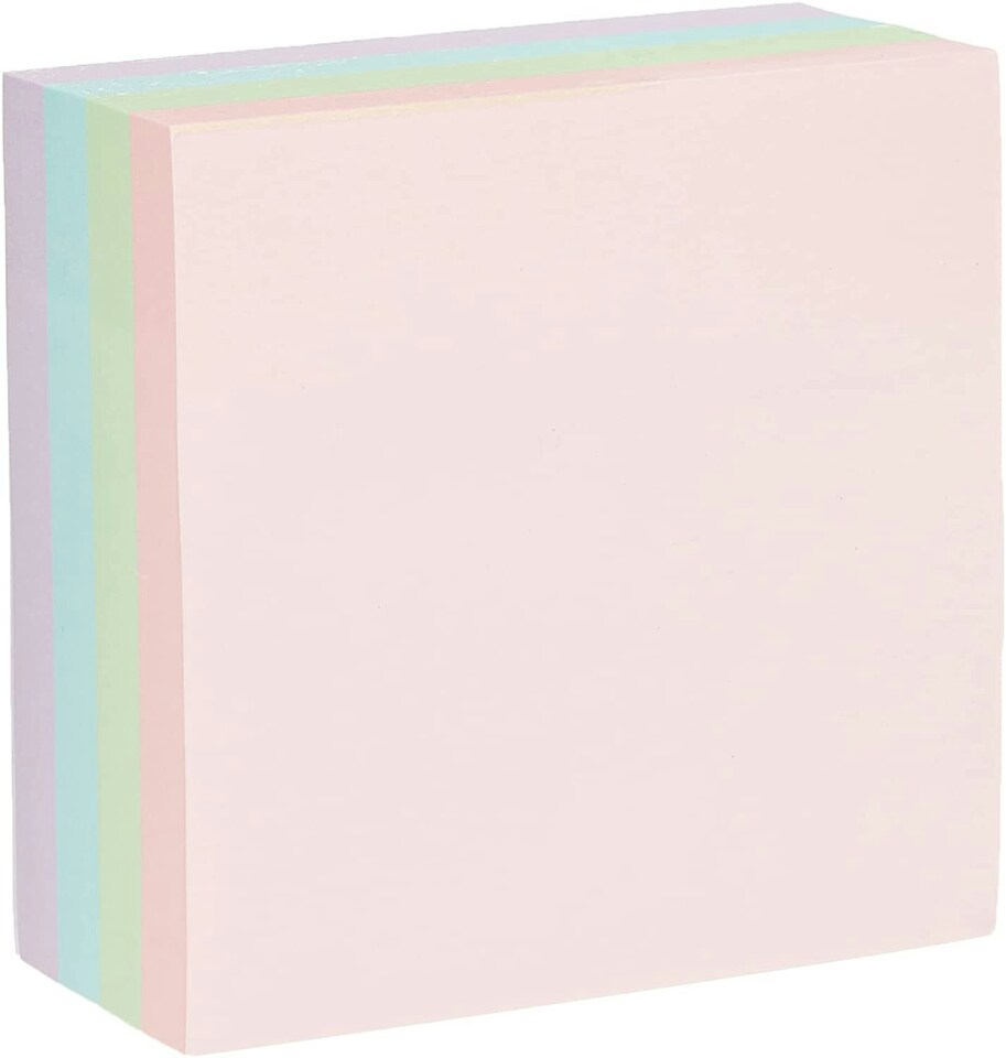image 1 of 400 Sticky Note Sheet Quick Note Cube 76 x 76mm Pastel Colours